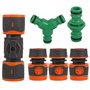 prota Lot de 6 raccords de tuyau d'arrosage - Double prise - Avec valve de régulation