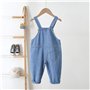 Bébé Tout-petit Garçon Fille Salopette Denim de Base Combinaison Coton Pantalon en Jean avec Bretelles - Bleu Classique Uni Jean
