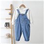 Bébé Tout-petit Garçon Fille Salopette Denim de Base Combinaison Coton Pantalon en Jean avec Bretelles - Bleu Classique Uni Jean