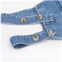 Bébé Tout-petit Garçon Fille Salopette Denim de Base Combinaison Coton Pantalon en Jean avec Bretelles - Bleu Classique Uni Jean