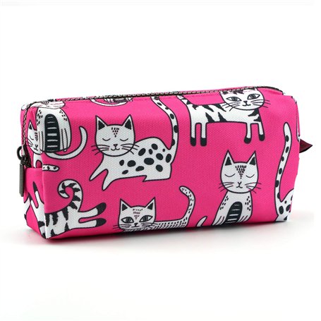 LParkin Trousse de Toilette pour Chat Rose avec Trousse de Toilette pour Adolescents - Cadeau pour Les Amoureux de Chat