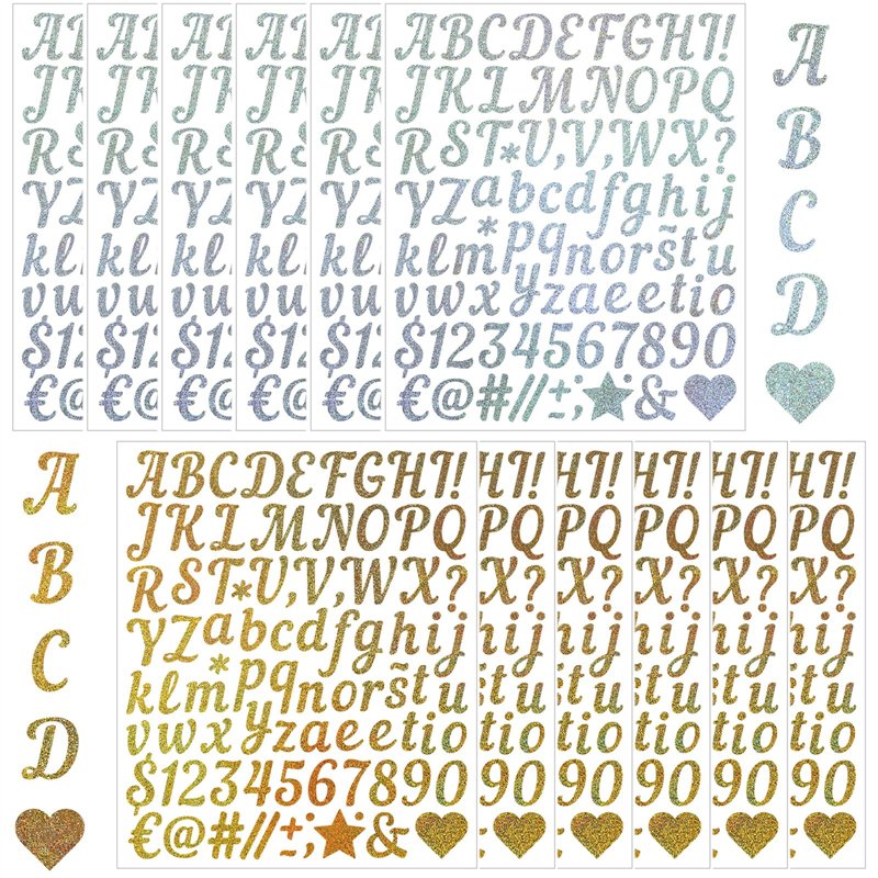 Qaestuan 215 Pièces Lettres Autocollantes en Mousse, Lettres Alphabet Autocollantes Colorées à Coller, Paillettes Autocollant en