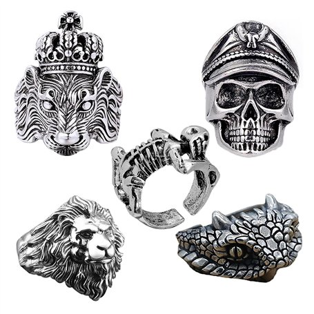 Guyode 5 Pièces Bague Homme