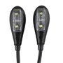 Futheda Portable à double tête lampe à Pupitre avec 2 Flexible col de cygne Bras 4 LED à clipser, Eye Care, pince flexible sont