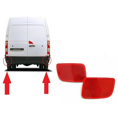 Réflecteur Pare-Choc Arrière Gauche & Droit (Paire) compatible pour Master III