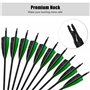 NorthSpoor 12 Pièces Flèches de Tir à l'arc,Spine 500 Flèche en Carbone Les Vraies Plumes de Dinde de Chasse pour arcs, Arcs Cla