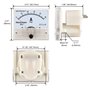 Heschen Testeur ampèremètre 85L1–50 A à panneau rectangulaire - AC 0–50 A - Classe 2.5 - Blanc