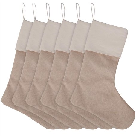 Feelava Bas de Noël en Toile de Jute 6 pièces