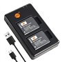 DSTE Lot de 2 chargeurs de Batterie VW-VBX090 (1400 mAh/3