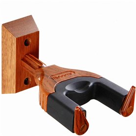 Moodve Support mural pour ukulélé, violon, banjo, mandoline - Base en bois dur, verrouillage automatique, caoutchouc protecteur, Moodve Support mural pour ukulélé