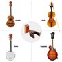 Moodve Support mural pour ukulélé, violon, banjo, mandoline - Base en bois dur, verrouillage automatique, caoutchouc protecteur,