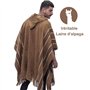Gamboa Alpaca Poncho Homme Mexicain Polaire Manteux Automne Hiver Régulation Température