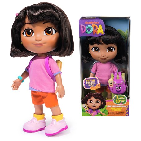 Dora - Poupée Chante Et Explore - Figurine Interactive 30 Cm - 1 Figurine 7 Accessoires 2 Chansons & 10 Sons - Bilingue Français