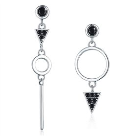 Boucles d'oreilles pendantes géométriques Halo - Argent sterling 925 - Boucles d'oreilles pendantes en forme de goutte longue av Boucles d'oreilles pendantes géométriques Halo - Argent sterling 925 - Boucles d'oreilles pendantes en forme de goutte longue av