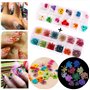 Accessoires pour nail art 12 couleurs tridimensionnelles fleurs séchées 60 étoiles plus 60 cinq fleurs