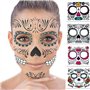 Conception temporaire de tatouage pour le visage Rose, 4Pcs cadeaux de Noël autocollants de tatouage de visage de Halloween, aut