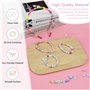 VGECEE Kit Perles pour Bracelet Multi-Forme, Kit Fabrication Bijoux en Acrylique Perles pour Bracelet Enfant Pastel 32 Grilles,