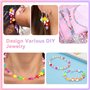 VGECEE Kit Perles pour Bracelet Multi-Forme, Kit Fabrication Bijoux en Acrylique Perles pour Bracelet Enfant Pastel 32 Grilles,