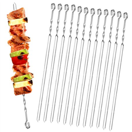 Homealexa Lot de 20 Brochettes à Viande en Acier Inoxydable pour Barbecue