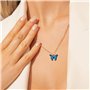 wojonifuiliy Chaîne bohème papillon pour femme - Collier pour femme - Charme vintage - Chaîne animal - Pendentif clavicule - Col