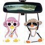 HOMURY Lot de 2 pendentifs de rétroviseur de voiture - En forme de canard - Décoration suspendue pour rétroviseur intérieur - Ac
