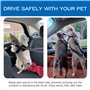 Réglable Double Ceintures de Sécurité pour Chien pour Voiture avec Absorption des Chocs pour Chien