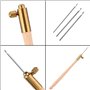 CENPEK Crochet à tambour avec 3 aiguilles (0,7 mm-1 mm-1,2 mm) - Kit d'outils de crochet en bois interchangeables pour broderie 