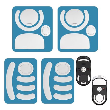 Lot de 4 autocollants blancs antidérapants pour pieds de souris