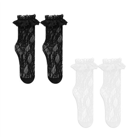 MAXQUU Lot de 2 paires de chaussettes à volants pour femmes