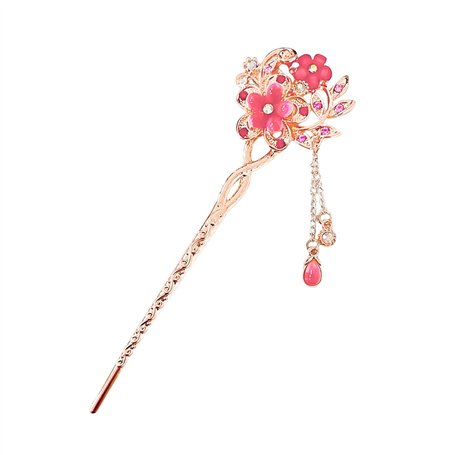 Morceau D'Aiguille De Cheveux À Fleurs Roses