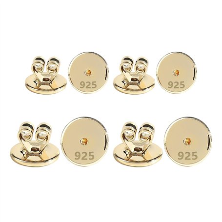 Lot de 8 paires de fermoirs de boucles d'oreilles dorés