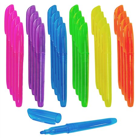 24 Surligneurs Inclinés De Couleur