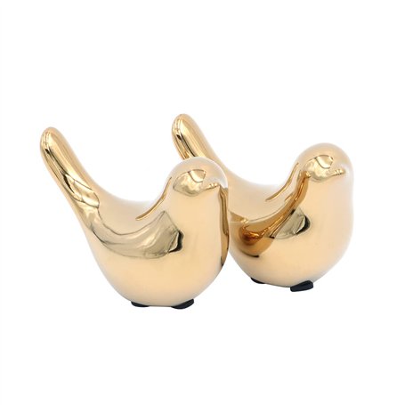 Tiardey 2 PCS Oiseaux Décoratifs Art Figurines en Métal - Animaux Abstraits Artisanat Statues Ornements Modernes pour Bureau Déc