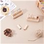 Tiardey 12 Pcs Mini Tampons en Caoutchouc en Bois Mignon DIY Diary Scrapbook Stamps Set avec Bo?Te en Bois - Amour + Mariage