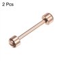 sourcing map 2pcs Montre Vis Tube Tige 20mm Intérieur Dia Acier Inoxydable Acier Montre Bracelet Épingles, Rose Or