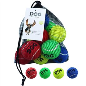 AMA SPORT INSUM -D606 - Balles de Tennis pour Chiens (6,35 cm) - Taille M - Multicolore - Lot de 12 - Rebond Adapté - Haute Visi AMA SPORT INSUM -D606 - Balles de Tennis pour Chiens (6