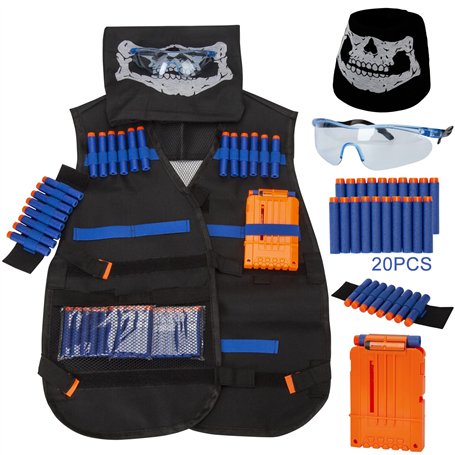 MoonSing Gilet Tactique Enfants Trousse Veste de Rangement Compatibles pour Nerf Guns N-Strike Elite Series