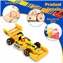 Voiture de Course Bricolage Kit pour Enfant, 3 Pièces Voiture en Bois Activite Manuelle pour Construire et Peindre, Jeu Bricolag