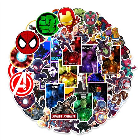 LYLSDSB Lot de 95 autocollants Marvel en vinyle Avengers Film autocollant pour ordinateur portable