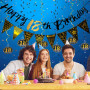 YUBBYSTU bannière Happy 18th Birthday - Banderole triangulaire pour décorations de fête d'anniversaire +18 ans anniversaire set