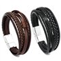 YUBBYSTU Lot de 2 bracelets en cuir pour homme