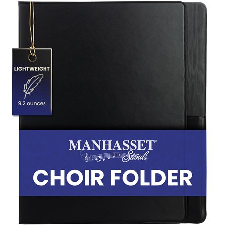 Manhasset Chemise de chorale 2 pages 1600 - Dossier de partitions - Papier format Letter - Noir - Classique - 12.2 x 1 x 9.2 inc