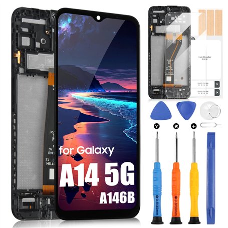 Écran LCD pour Samsung Galaxy A14 5G SM-A146B SM-A146M LCD Écran Digitizer Verre Tactile Assemblée avec Kit d'Outils de Réparati