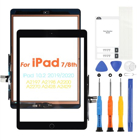 Pour iPad 7 2019 / iPad 8 2020 Écran tactile Digitizer Écran pour iPad7/iPad8 Remplacement pour iPad A2197 A2198 A2200 A2270 A24