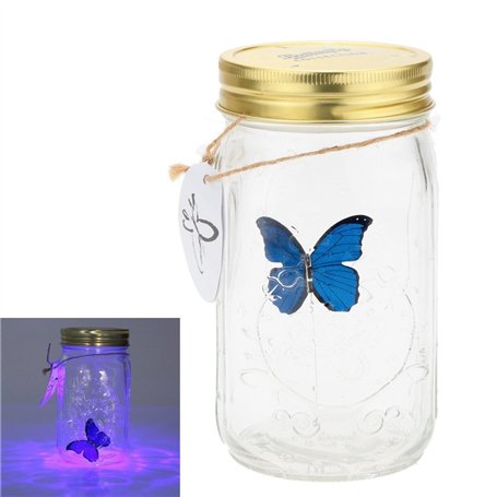 Gearmax® 1 Piece Lamp Romantique Verre Papillon LED Jar/Papillon réservoir Bouteille Valentine Enfants Cadeau Décoration Présent