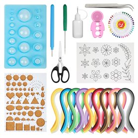 Hyber&Cara Papier quilling kit complet, 19 pcs quilling outils avec 45 couleurs 900 bandes et quilling modele Hyber&Cara Papier quilling kit complet