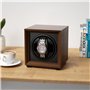 Fousenuk remontoir montre automatique avec moteur silencieux, 2 modes réglage, carré couleur noyer boîte de montre avec port cha