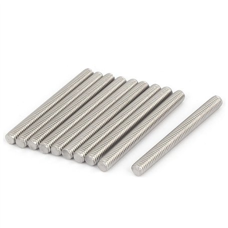 sourcing map M6 x 60 mm Acier inoxydable 304 Bar entièrement filetée tige matériel goujons 10 pcs