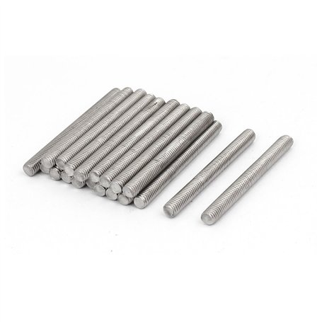 sourcing map Tige Filetée M5x50mm Acier inoxydable 304 entièrement filetée tige Ton argent goujons 20pcs
