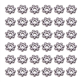 PandaHall Lot de 200 Perles Separateurs/Intercalaires en Alliage Couleur Argent Antique Flocon De Neige 4x1,5mm PandaHall Lot de 200 Perles Separateurs/Intercalaires en Alliage Couleur Argent Antique Flocon De Neige 4x1